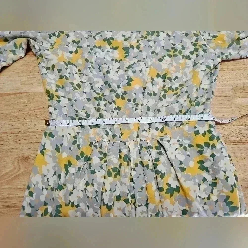 Womens Size 6 Floral 100% Silk Long Sleeve Dress - Picture 7 of 11